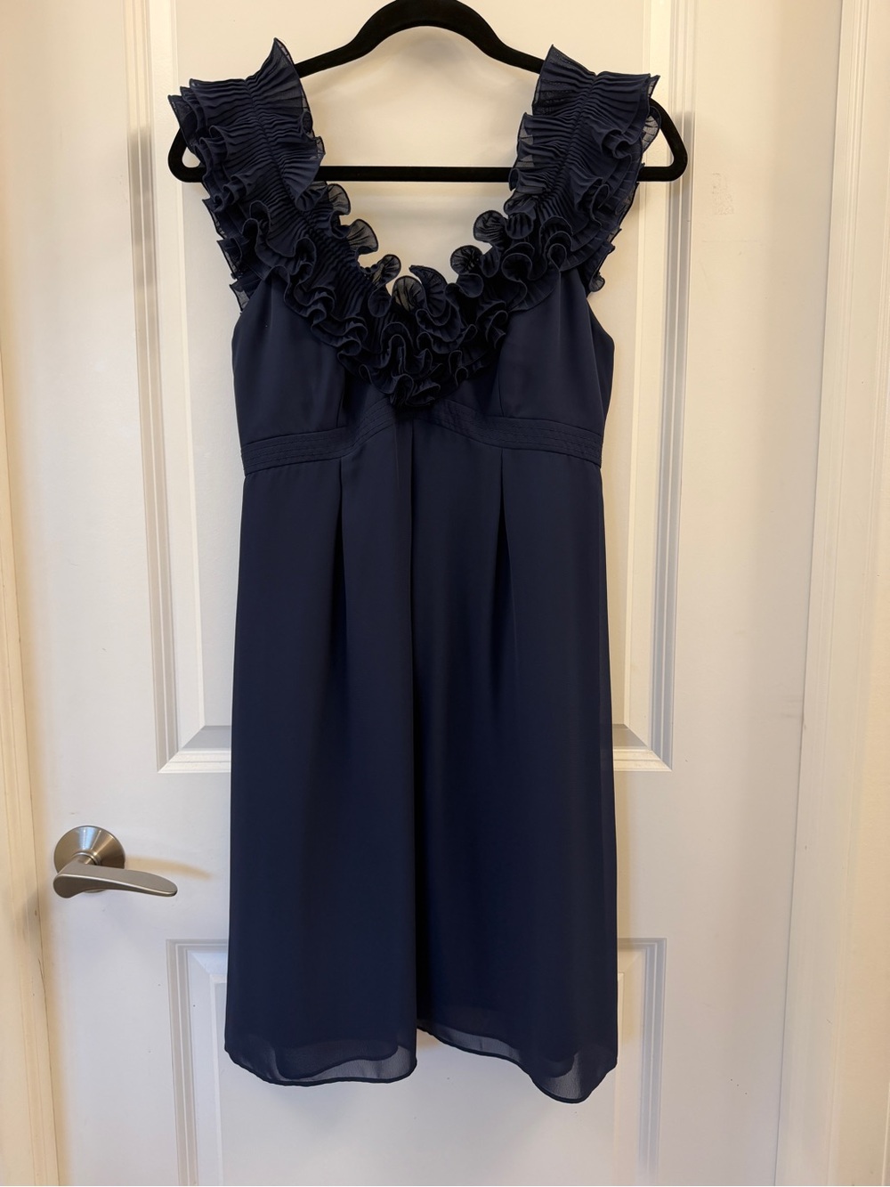 Lilly Pulitzer Navy Ruffle V-Neck Midi Dress